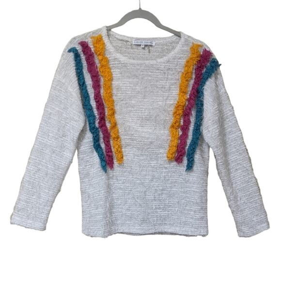 English Factory Textured Knit Eyelash Sweater, Multicolor, Women's Size Small - Picture 1 of 2